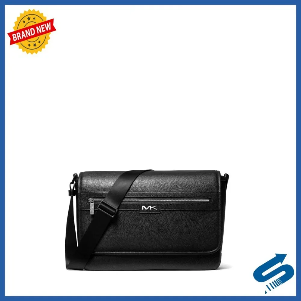 Men's Messenger Bag with Adjustable Strap, 15L Capacity, Polyurethane Exterior